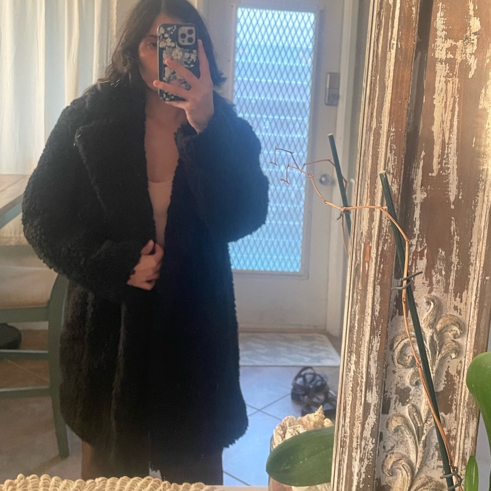 American Eagle Outfitters Black Teddy Jacket